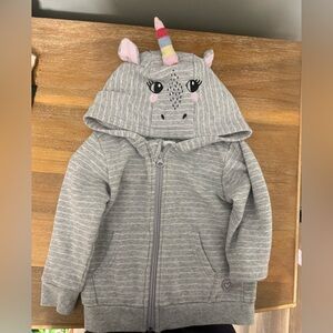 Gray Unicorn Hoodie for Kids
